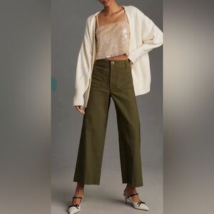 NWT Maeve x Anthropologie Colette Cropped Wide-Leg Pants